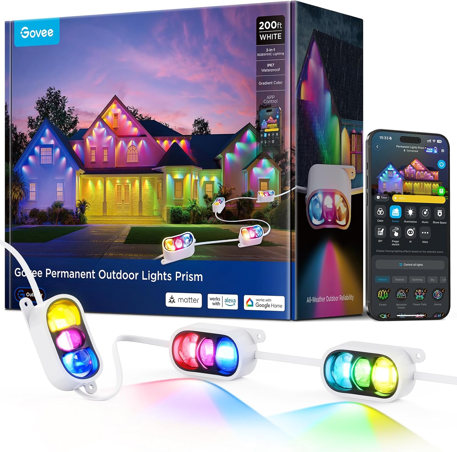 Govee Permanent Outdoor Lights Prism 200ft