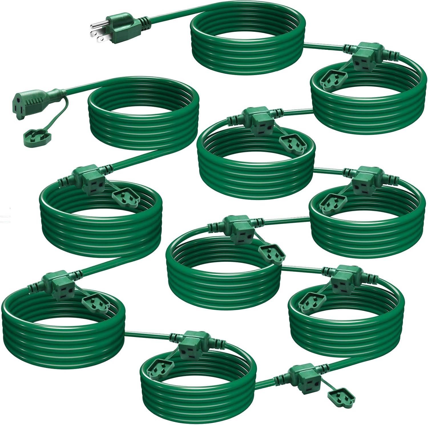 Outdoor Extension Cord 50 FT, Evenly Spaced 10 Outlets